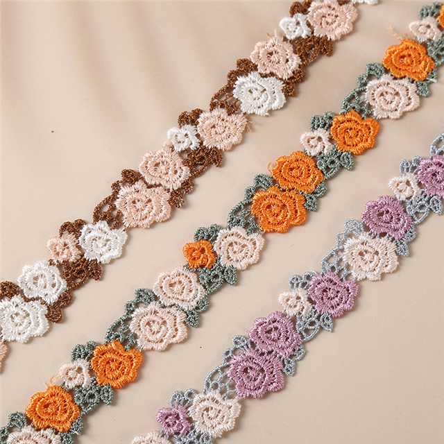 rose blossom embroidery water soluble lace