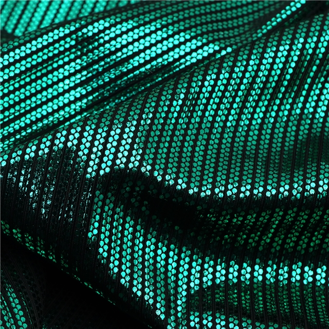 2 ways colourful gold hot stamping dot striped polyester fabric