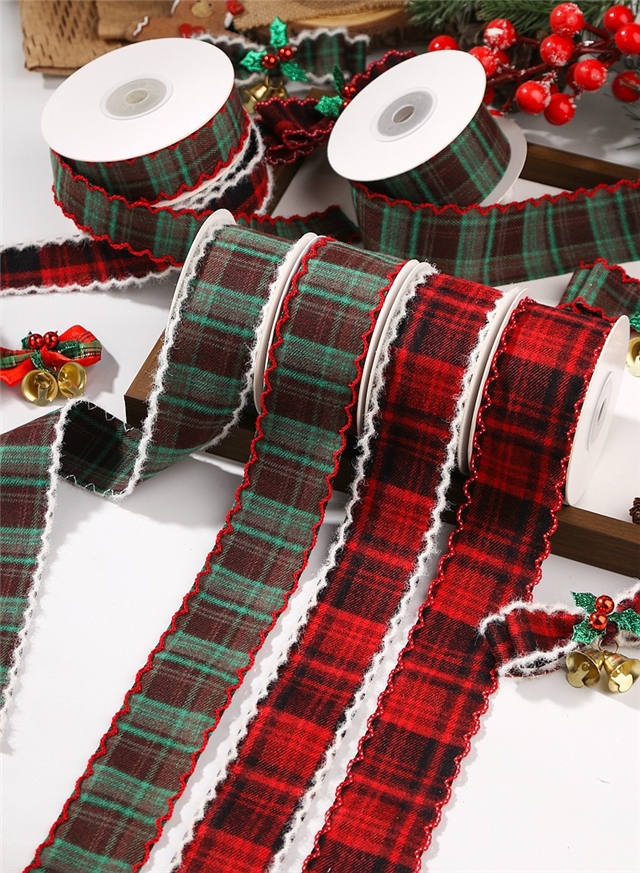 fluffy bud edge grid woven tape