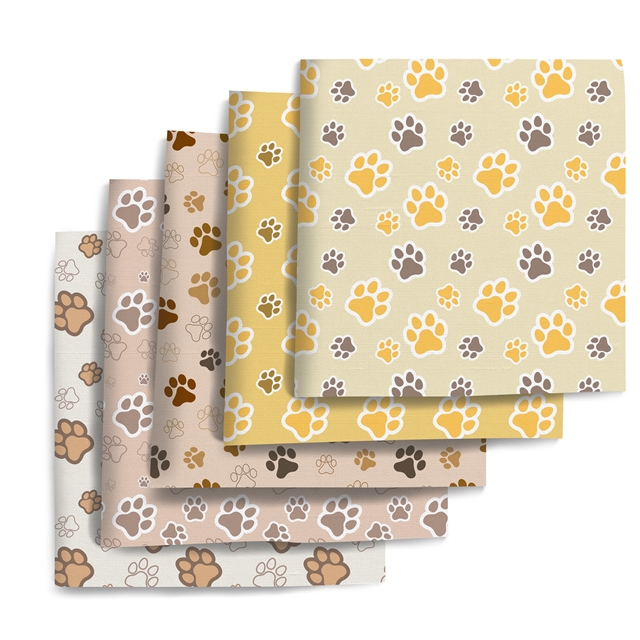 polyester cotton footprint series polyester cotton fabric set (5 pcs/set)
