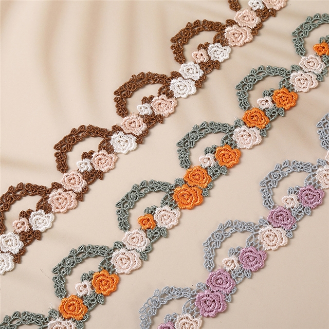 rose blossom embroidery water soluble lace