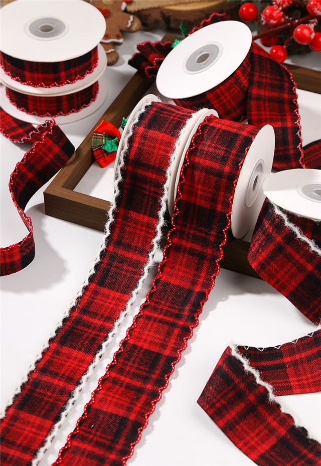 fluffy bud edge grid woven tape