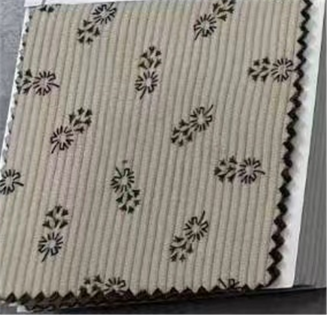 small floral printed corduroy fabric