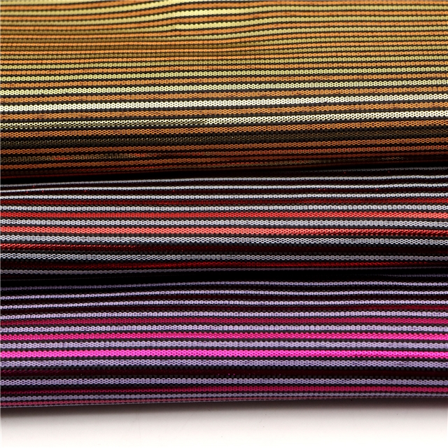 Fine colored striped bright Metallic Embroidery Threads fabric