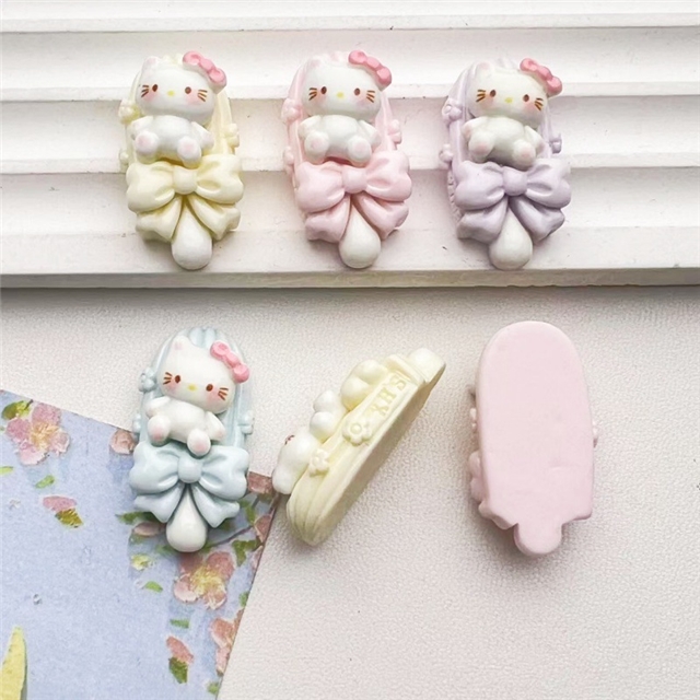 plastic/resin bright cartoon ice cream hello kitty 3d resin accessories