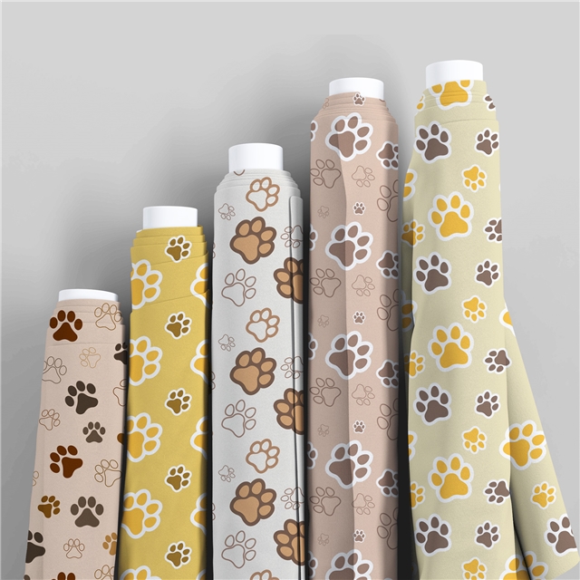 polyester cotton footprint series polyester cotton fabric set (5 pcs/set)