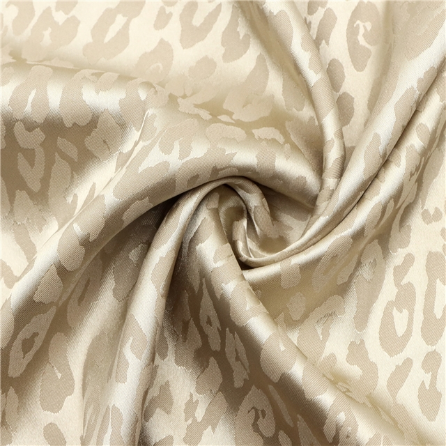 small leopard print dark satin face jacquard fabric 6#khaki,50*150cm(19.7*59.1