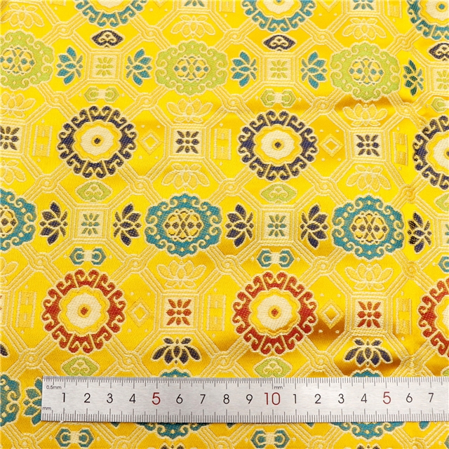 chinese style geometric pattern jacquard fabric