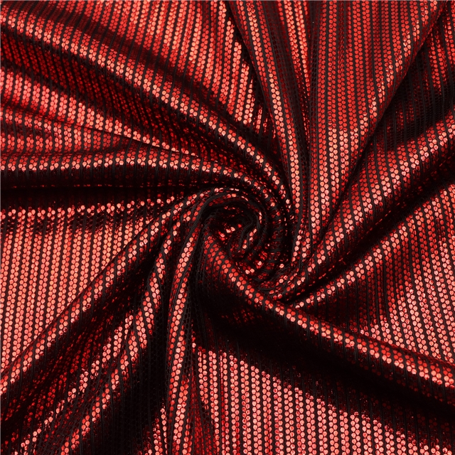 2 ways colourful gold hot stamping dot striped polyester fabric