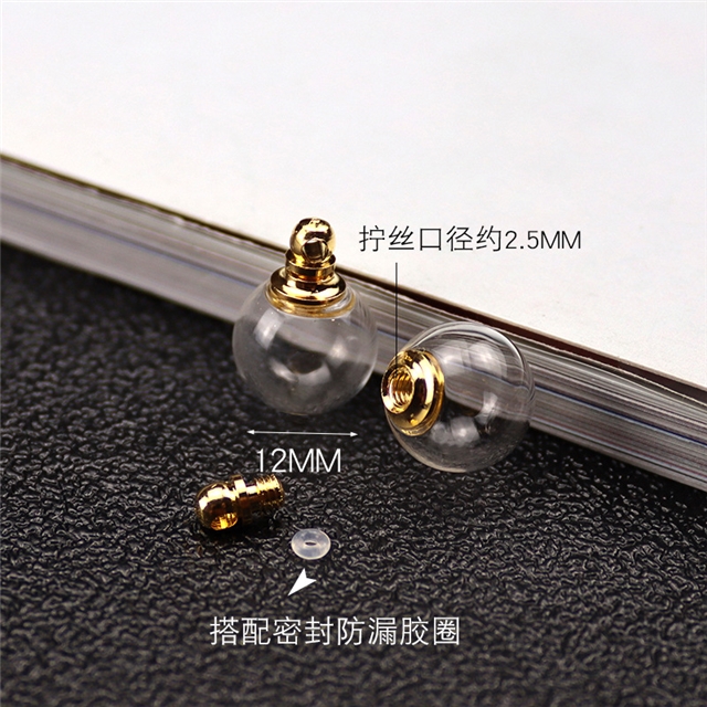 ordinary glass open gold twisted transparent crystal glass ball hollow pendant