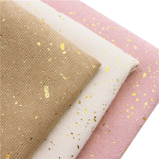 gold hot stamping corduroy fabric