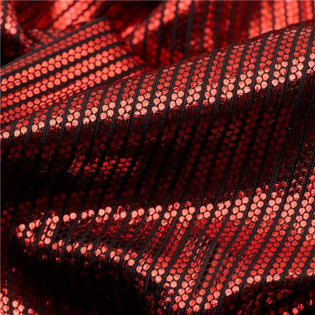 2 ways colourful gold hot stamping dot striped polyester fabric