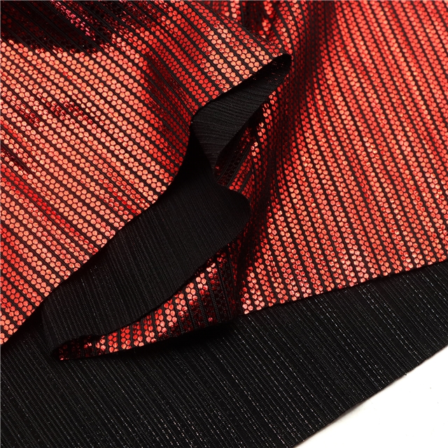 2 ways colourful gold hot stamping dot striped polyester fabric