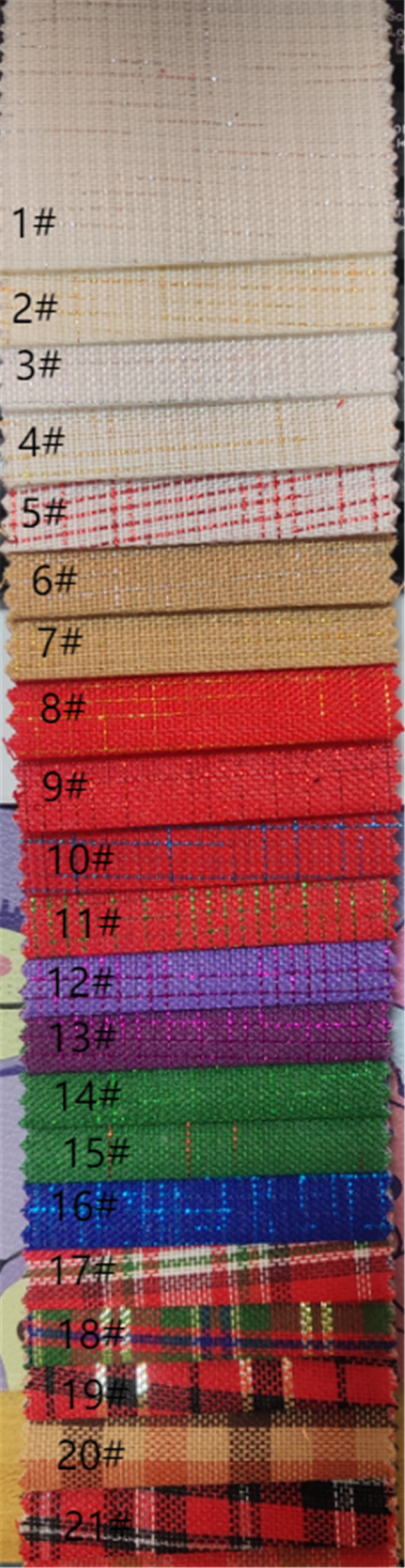 gold and silver thread plaid imitation linen fabric