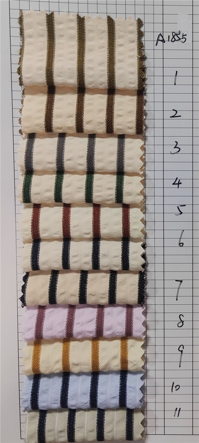 yarn dyed bubble striped jacquard fabric