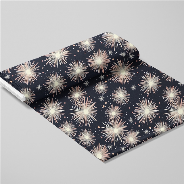 polyester cotton geometric leaf balloon fireworks series polyester cotton fabric set (12 pcs/set)