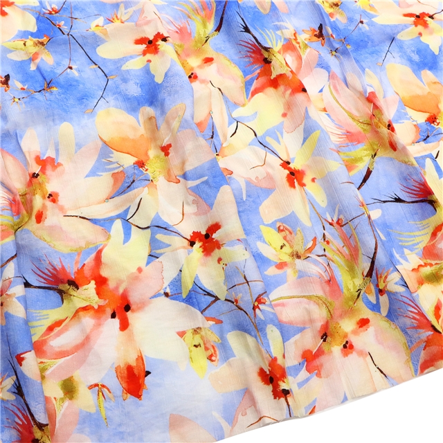 printed pleated fabric