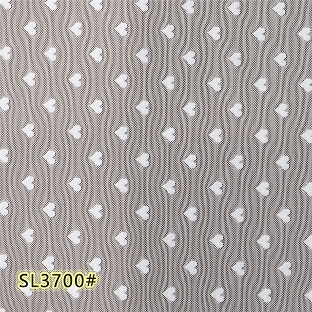 92% brocade and 8% spandex cute peach heart elastic white lace jacquard mesh fabric