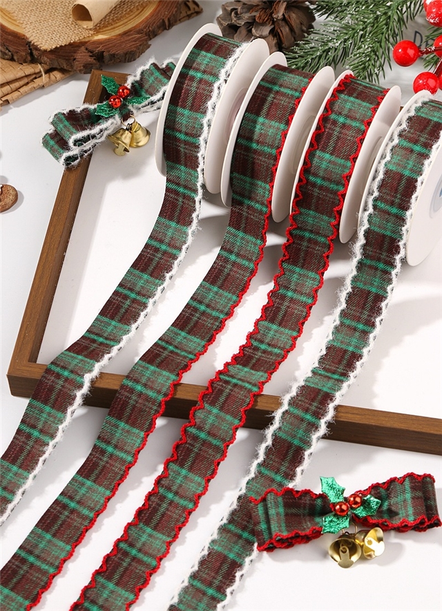 fluffy bud edge grid woven tape