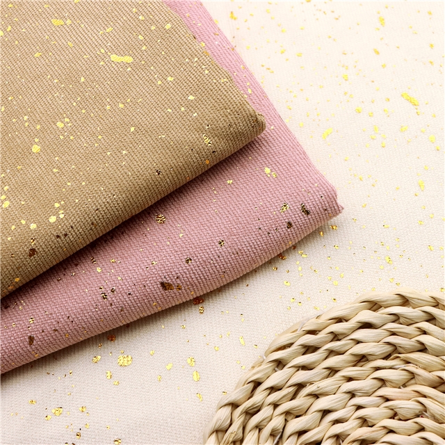 gold hot stamping corduroy fabric