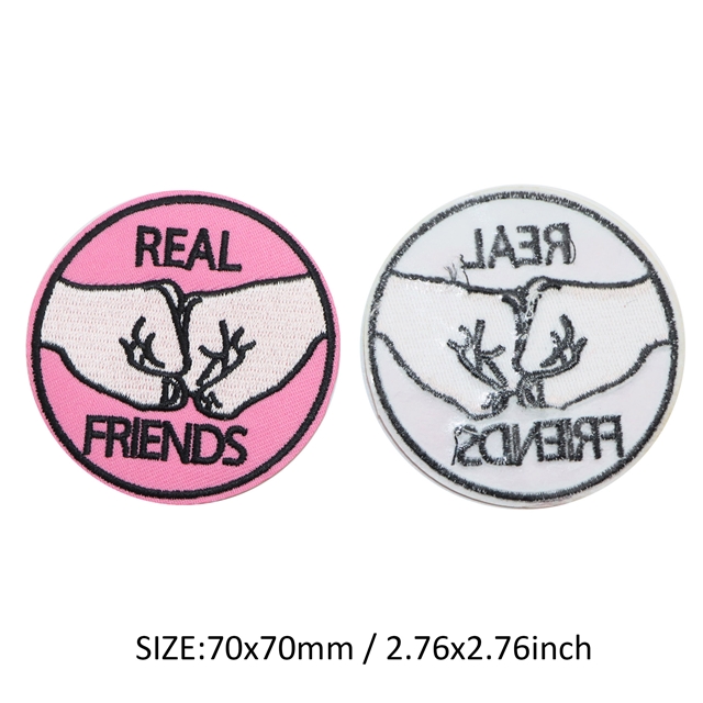 back with glue cartoon circular text embroidery cloth sticker (back with glue) 4#,70*70mm(2.8*2.8