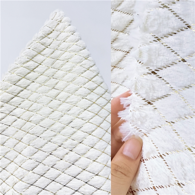 hot stamping diamond grid pv velvet fabric