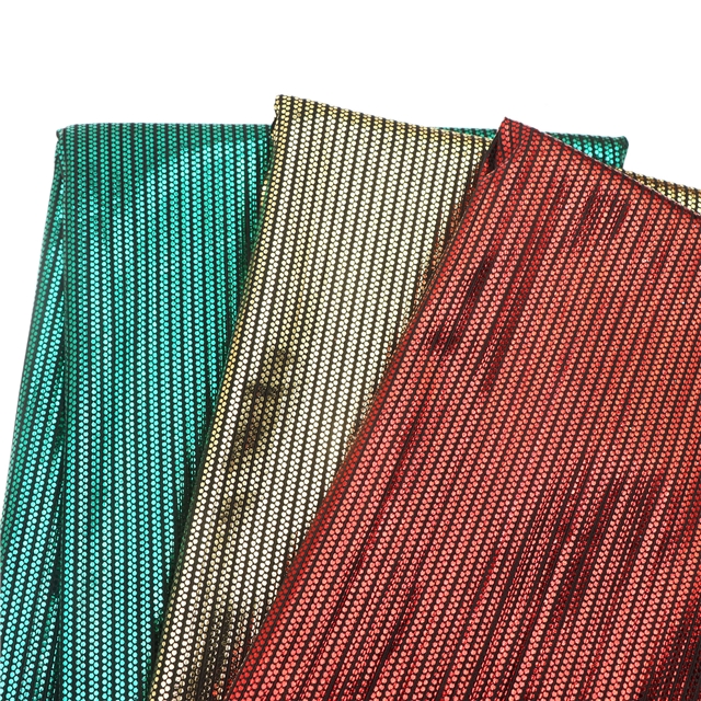 2 ways colourful gold hot stamping dot striped polyester fabric