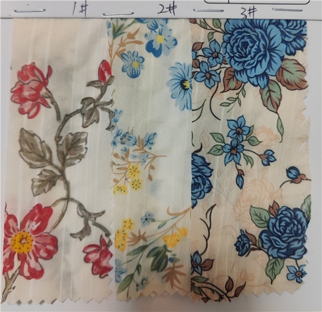 striped flower chiffon fabric