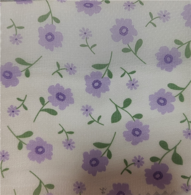 flower printed chiffon fabric