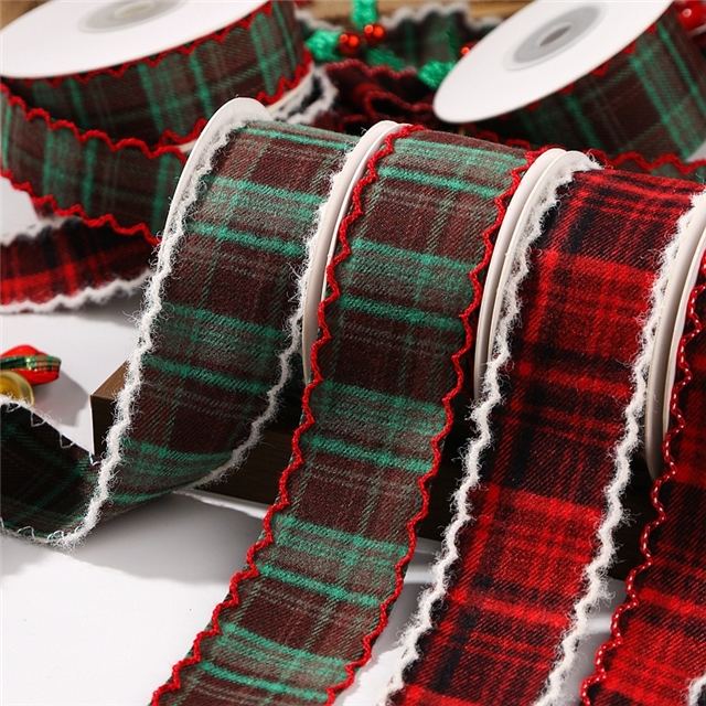 fluffy bud edge grid woven tape