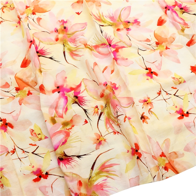 printed pleated fabric