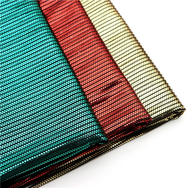 2 ways colourful gold hot stamping dot striped polyester fabric