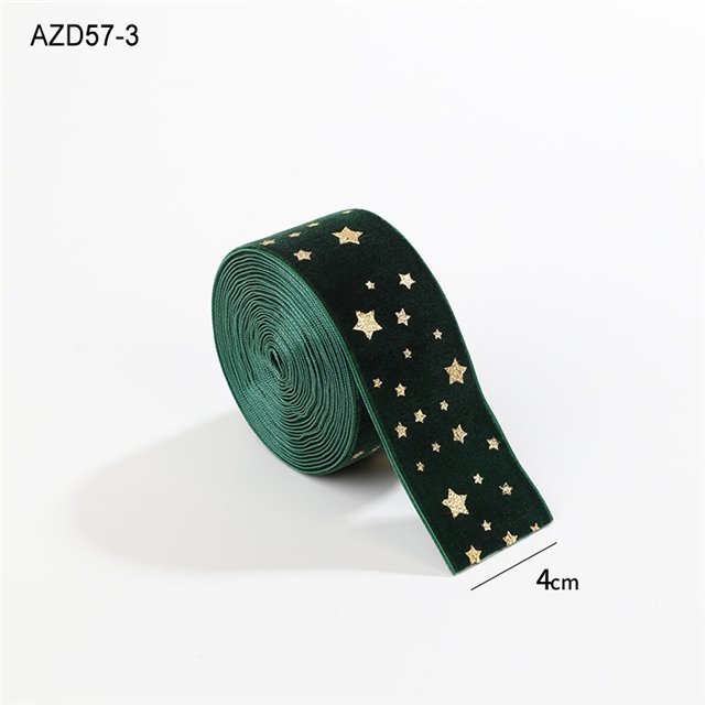 fabric christmas hot stamping star velvet belt