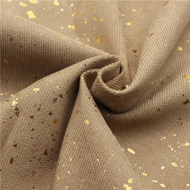gold hot stamping corduroy fabric