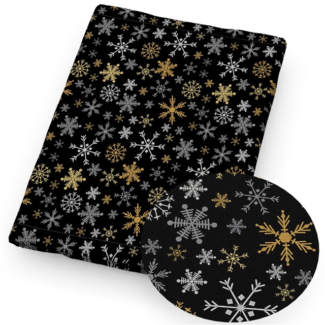 polyester cotton christmas tree snowflakes stars series polyester cotton fabric set (4 pcs/set)