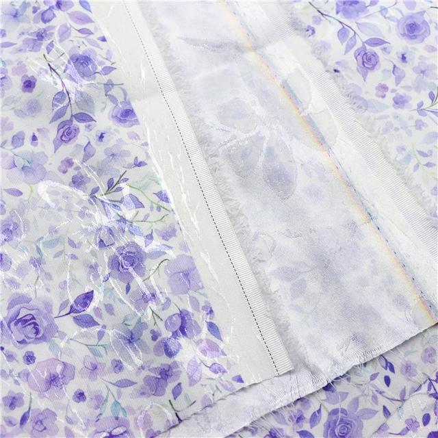 leaf and flower jacquard fabric