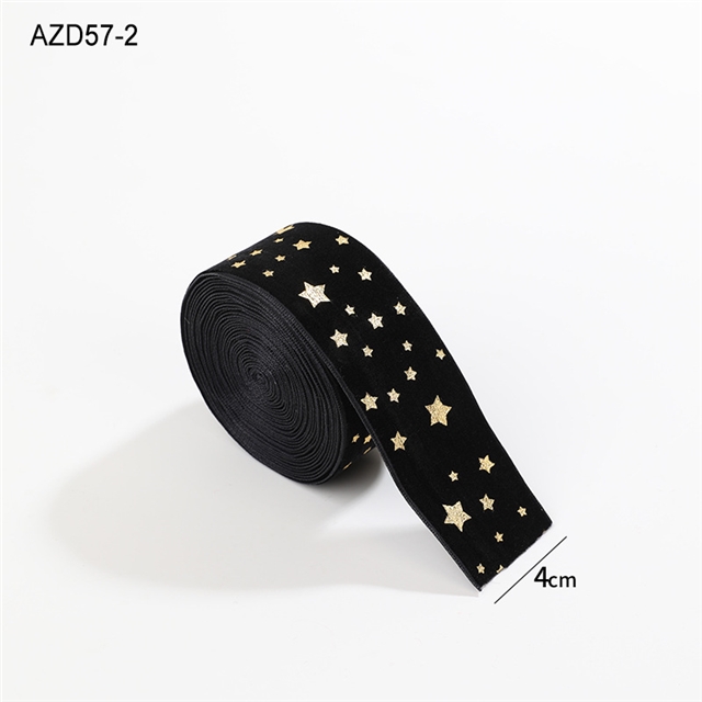 fabric christmas hot stamping star velvet belt