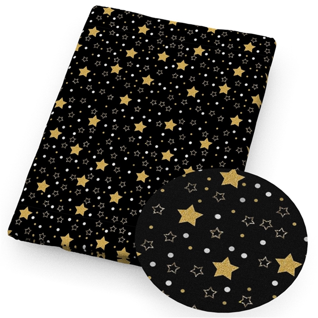 polyester cotton christmas tree snowflakes stars series polyester cotton fabric set (4 pcs/set)