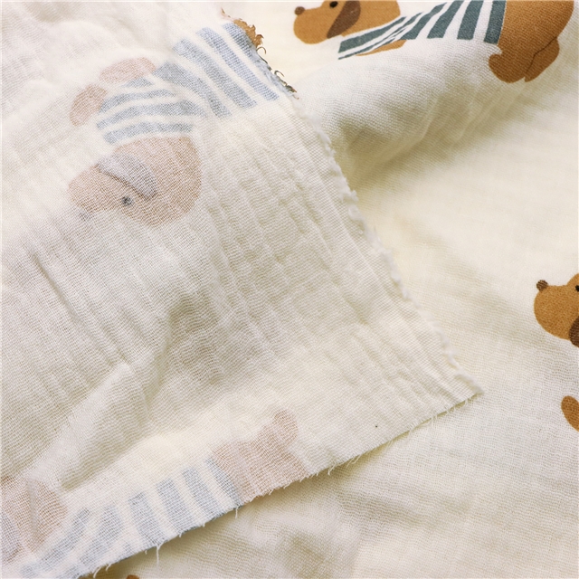 cute dog 100% cotton double layers gauze fabric
