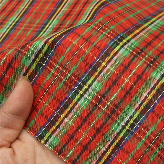 golden thread plaid yarn-dyed fabric