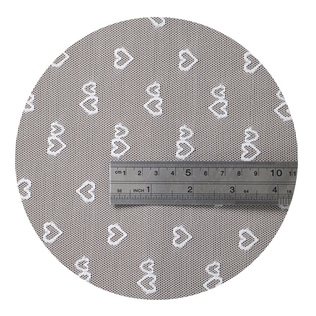 92% brocade and 8% spandex cute peach heart elastic white lace jacquard mesh fabric