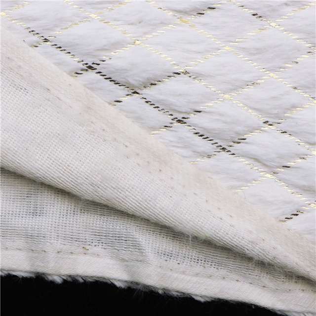hot stamping diamond grid pv velvet fabric