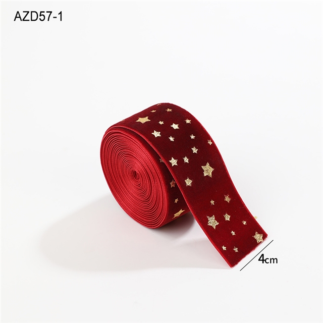 fabric christmas hot stamping star velvet belt