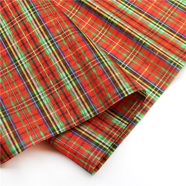 golden thread plaid yarn-dyed fabric