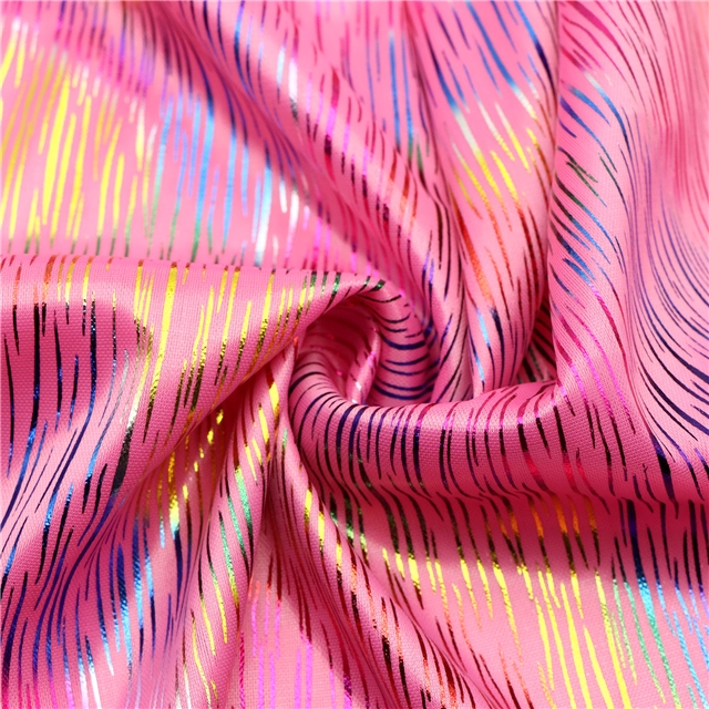 colourful gold hot stamping colorful striped knitted fabric