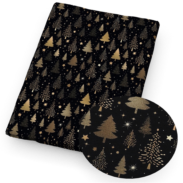 polyester cotton christmas tree snowflakes stars series polyester cotton fabric set (4 pcs/set)