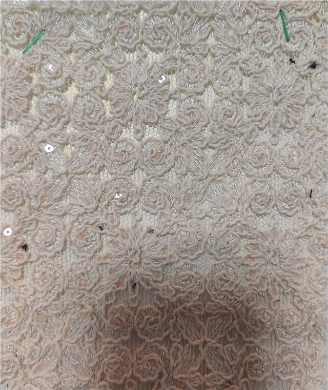 sequins cotton rope embroidery flower hollow lace fabric