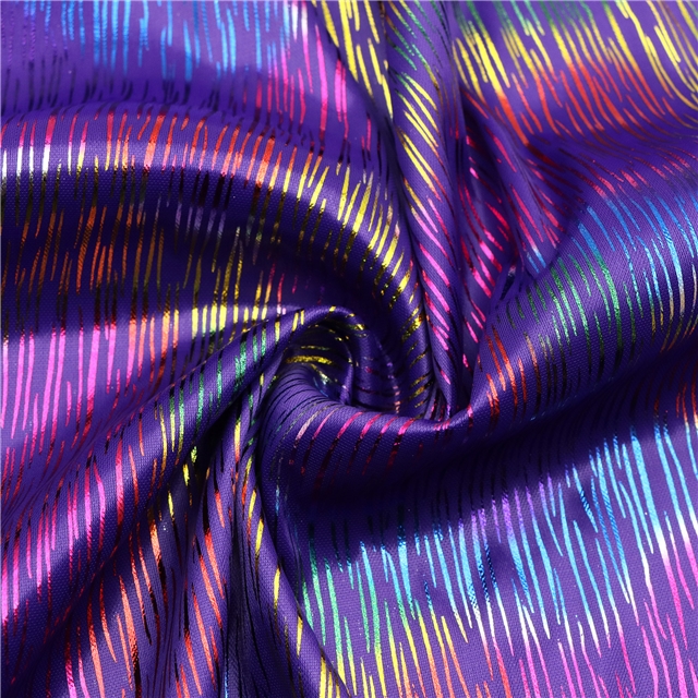 colourful gold hot stamping colorful striped knitted fabric