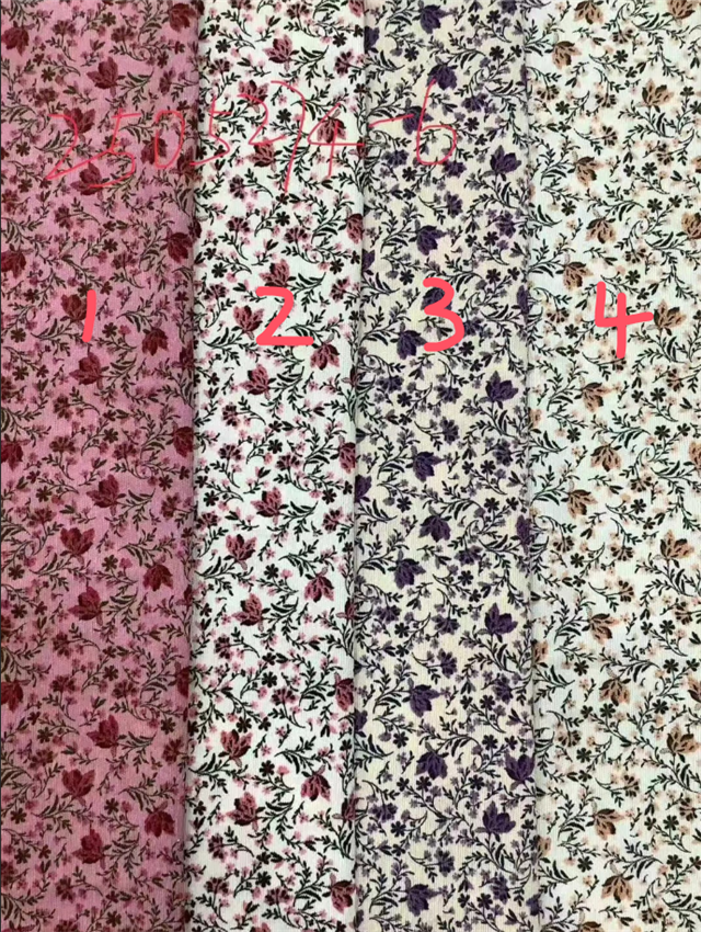 floral printed corduroy fabric