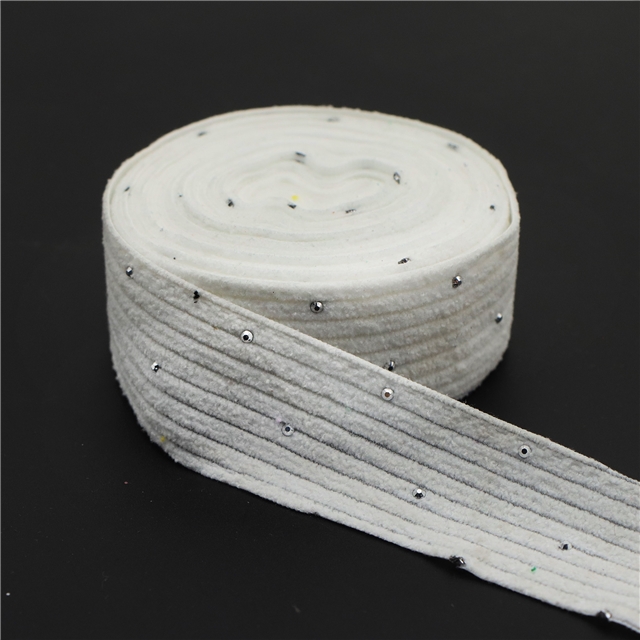 plain hotfix rhinestone corduroy tape white,25mm(1